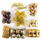Kit 43 Enfeites Pendentes Para Árvore De Natal Dourado Decoração Natalina