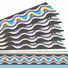 Kit 44 Adesivos Piscina Borda Mosaico Ondulado Escuro 100x15cm