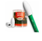 Kit 48 Borrachas Ponteira Oval Escolar Leonora Cor Branca