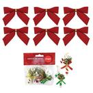 Kit 48 Enfeites Pendente Laço Vermelho Bengala Para Árvore de Natal Decoração