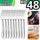 Kit 48 Garfo De Sobremesa Em Inox Garfinho Talher Para Bolo Doces Salgados Linha Premium
