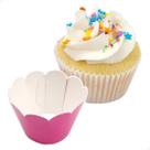 Kit 48 Wrapper Saia para Cupcake Grande Liso (7.5x5x4.5) Festa Aniversário Casamento Confeitaria Cor:Pink Kit 48 Wrapper Saia para Cupcake Grande Liso (7.5x5x4.5) Festa Aniversário Casamento Confeitaria Cor:Pink