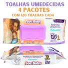 Kit 480 Toalhas Umedecidas Joe Baby Extrassensível 19x14 cm