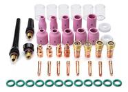 Kit 49pcs Tig Soldagem Bocal Tocha Stubb Lente Gás Copo Bico