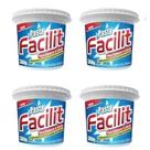 KIT 4Pasta FACILIT 380g Limpeza a Seco Cozinha Carro Carpetes Pneus Banco Borrachas Tênis