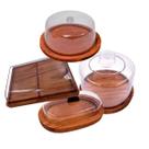 KIT 4Pçs Café MANHA Porta Frios, Boleira, Manteigueira e Queijeira de Madeira RUSTICO Bolos, Frios e Petiscos