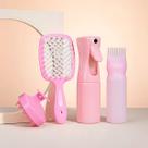 Kit 4peças C/escova De Cabelo Desembaraçadora Frasco Spray