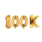 Kit 4un Balão Metalizado Decoração Dourado 100K Seguidores