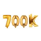 Kit 4un Balão Metalizado Dourado 700k Instagram Facebook 1m