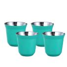 Kit 4un Copos 90ml Café Espresso Pixie Inox Parede Dupla