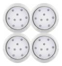 Kit 4un Luz Led Piscina Luz Azul 12v 9w 80mm 990 Lumens