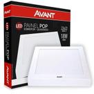 KIT 4un Plafon Led Quadrado Sobrepor 22X22 18W 6500k Avant