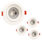 Kit 4Und Spot Led Branco Neutro 4000K 12W Direcionável Redondo Bivolt Embutir Kit 4Und Spot Led Branco Neutro 4000K 12W Direcionável Redondo Bivolt Embutir