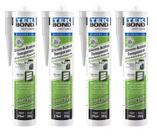 Kit 4unid Silicone Acetico Transparente 256gr 270ml Tekbond