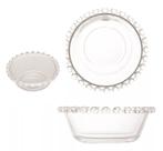 Kit 4x Bowl Raso C/ Borda De Coração Cristal Redondo 11,5cm 1699