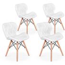 Kit 4x Cadeira de Jantar Charles Eames Eiffel Slim Estofada
