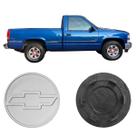 Kit 4x Calota Centro De Roda Chevrolet Silverado 63mm Prata