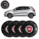 Kit 4x Calota Centro Roda Aro 14 Fiat Argo 2018 a 2022 Preto