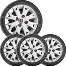 Kit 4x Calota Fiat Uno Palio Siena Aro 13 com Emblema 158cb