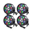 Kit 4X Canhão 12 Leds RGBW 3W Strobo Profissional Iluminação GT84 - Lorben