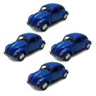 Kit 4x Carrinho de Coleção Fusca Azul - AP TOYS