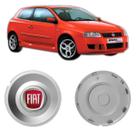 Kit 4x Centro Roda Fiat Stilo Schumacher 2005 2006 2007 Verm