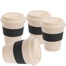 Kit 4x Copo Fibra de Bambu 380ml Fibre TopGet Preto