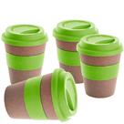 Kit 4x Copo Fibra de Bambu 390ml Fiber TopGet Verde