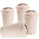 Kit 4x Copo Travel Fibra de Bambu 380ml TopGet Natural