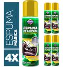 Kit 4x Espuma Magica Limpeza Multiuso Lava Seco Carro 400ml