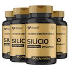 Kit 4x Frascos Silício Orgânico Muwiz 490MG 60 Cápsulas Fortalecimento, Crescimento e Firmeza do Cabelo, Pele e Unhas