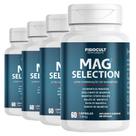 Kit 4x Mag Selection Magnésio em Cápsulas Várias Fontes de Magnésio 60 Cápsulas Suplemento para Adultos Sem Gluten FisioCult