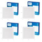 Kit 4x Painel Plafon Spot Embutir 6W 4000K Luz Neutra Philips 400LM