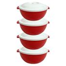 Kit 4x Potes Saladeira Com Tampa Resistente Durável - FREE BPA Kit 4x Potes Saladeira Com Tampa Resistente Durável - FREE BPA