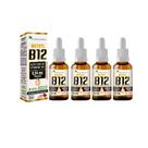 Kit 4x Vitamina B12 Metilcobalamina 9,94mcg 4x20ml Morango Flora Nativa