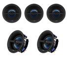 Kit 5.0ch Caixas de embutir Wave Sound 3x WIN120 + 2x WSR120 - Tela Quadrada Branca