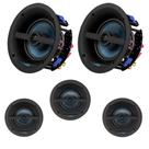 Kit 5.0ch Caixas de embutir Wave Sound 3x WIN150 + 2x WSR150 - Tela Quadrada Branca