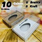 KIT 5~20 CAIXAS PARA OVO DE PÁSCOA AJUSTAVEL 250/350/500g BRANCA OU KRAFT PÁSCOA 2025 OFF COR E QUANTUDADE:10 MISTA 5 BR