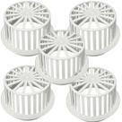 Kit 5 Abacaxi Hemisférico Ralo Anti Folhas 150mm Plástico Branco Calha