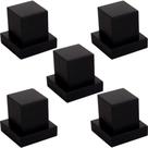 Kit 5 Acabamento Para Registro Quadrado Metal Preto Black