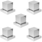 Kit 5 Acabamentos Registro Banheiro Quadrado Metal Preto Padrão Deca