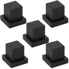 Kit 5 Acabamentos Registro Preto Quadrado ½ Ou ¾ 100% Metal