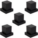 Kit 5 Acabamentos Registro Quadrado Metal Preto Padrão Deca
