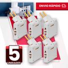 Kit 5 Adaptador Articulado Deslocado benjamin 10A Resistente Bivolt universal resistente T para casa Kit 5 Adaptador Articulado Deslocado benjamin 10A Resistente Bivolt universal resistente T para casa