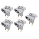 Kit 5 adaptador benjamin comum universal plug 10A, compatível com diversos aparelhos ate 220v