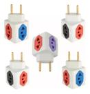 Kit 5 Adaptador Cubo P/ Tomada 10a-20a 110v/220v Resistente