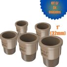 Kit 5 Adaptador Curto Soldável Roscável PVC Marrom Água Fria De 1" Polegadas 32 mm Fortlev