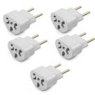 Kit 5 adaptador de tomada universal benjamin bob love plug 10A e 20A, compatível com diversos aparelhos até 220v.