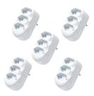 Kit 5 Adaptador Focinho Tomada Plug T Em Barra 2 Pinos 10a