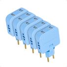 Kit 5 Adaptador Tomada Plug USB 2 Saídas T Articulado 16A